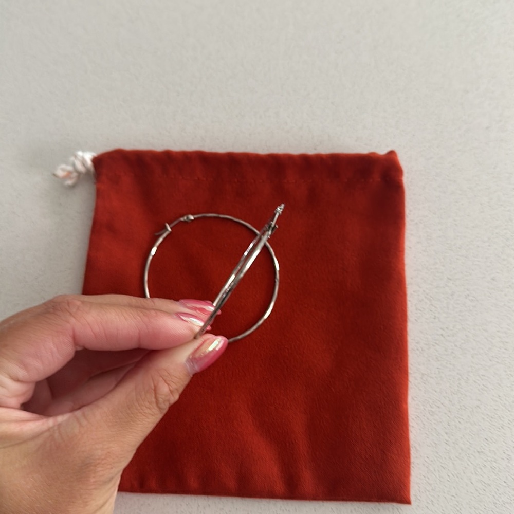 Silver Hoops - Picture 3 of 3